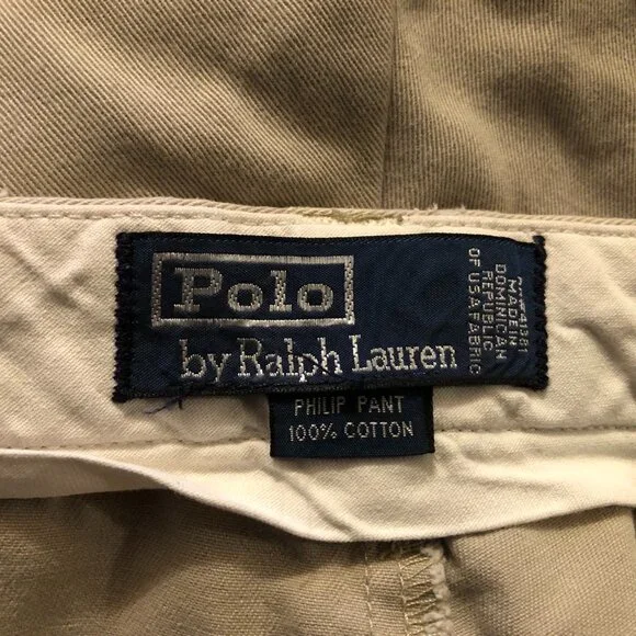 polo Ralph Lauren men's Chino 100%cotton flat front casual pants size: 42/32